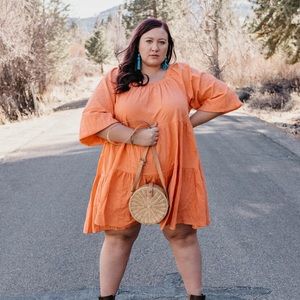 Target Orange Tiered Dress